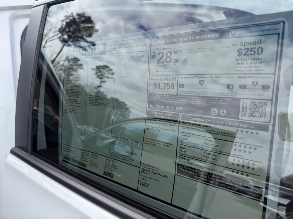 3CZRZ1H38TM730056 2026 Honda HR-V 2WD LX