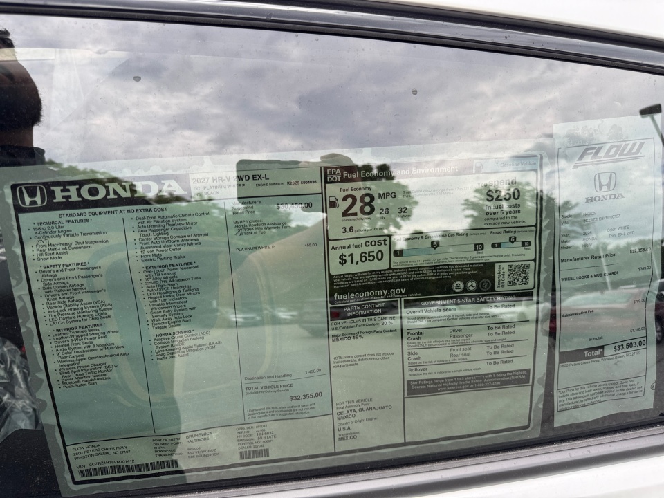 3CZRZ1H75VM701412 2027 Honda HR-V EX-L