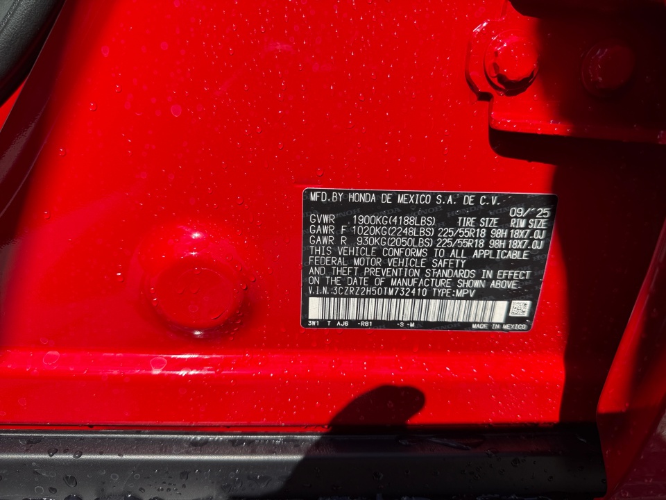 3CZRZ2H50TM732410 2026 Honda HR-V AWD Sport