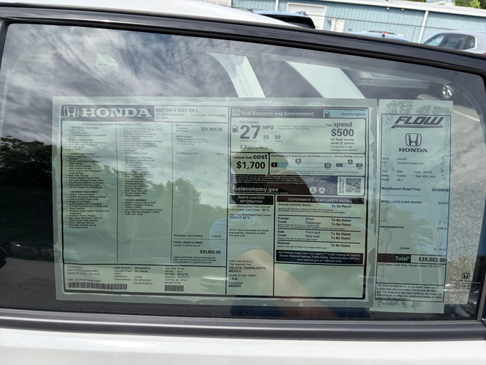 3CZRZ2H79VM715691 2027 Honda HR-V EX-L