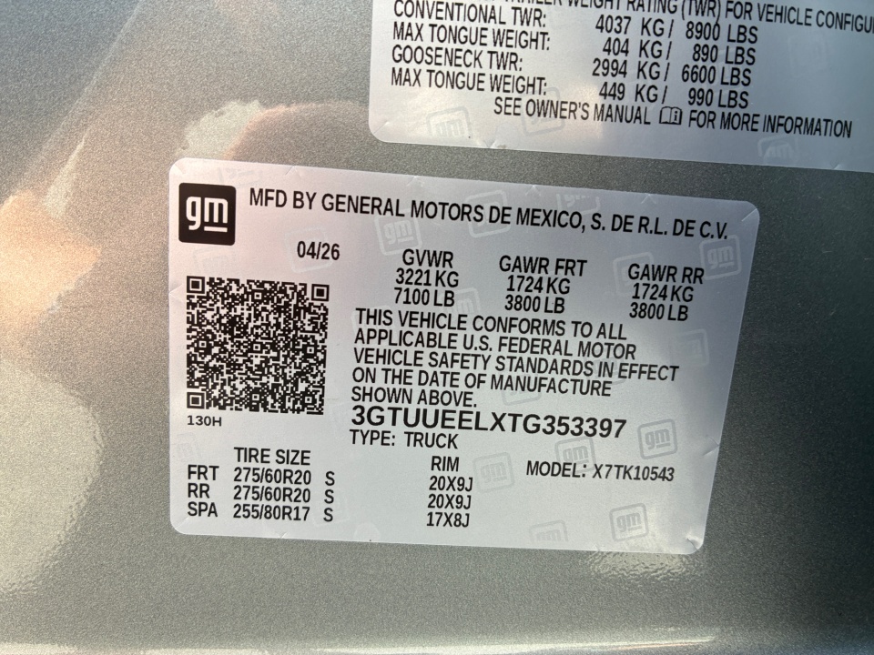 3GTUUEELXTG353397 2026 GMC Sierra 1500 AT4