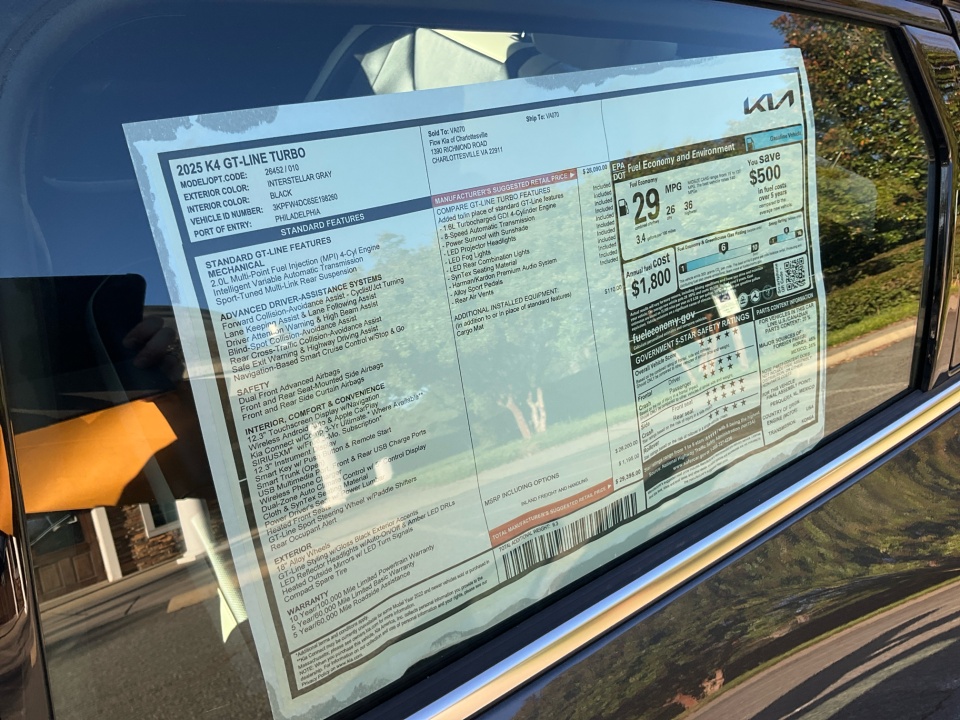 3KPFW4DC6SE198260 2025 Kia K4 GT-Line Turbo