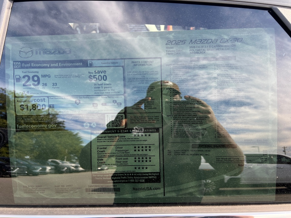 3MVDMBCM1SM851061 2025 Mazda CX-30 2.5 S Carbon Edition