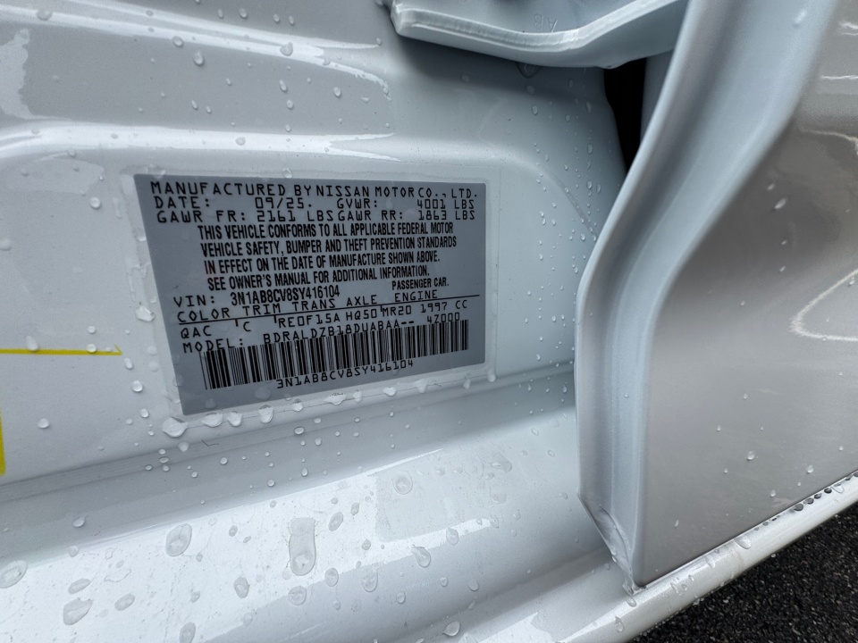 3N1AB8CV8SY416104 2025 Nissan Sentra SV