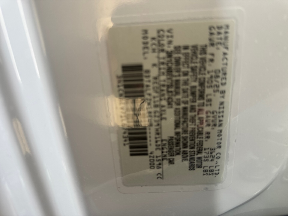 3N1CN8EV7SL874341 2025 Nissan Versa 1.6 SV