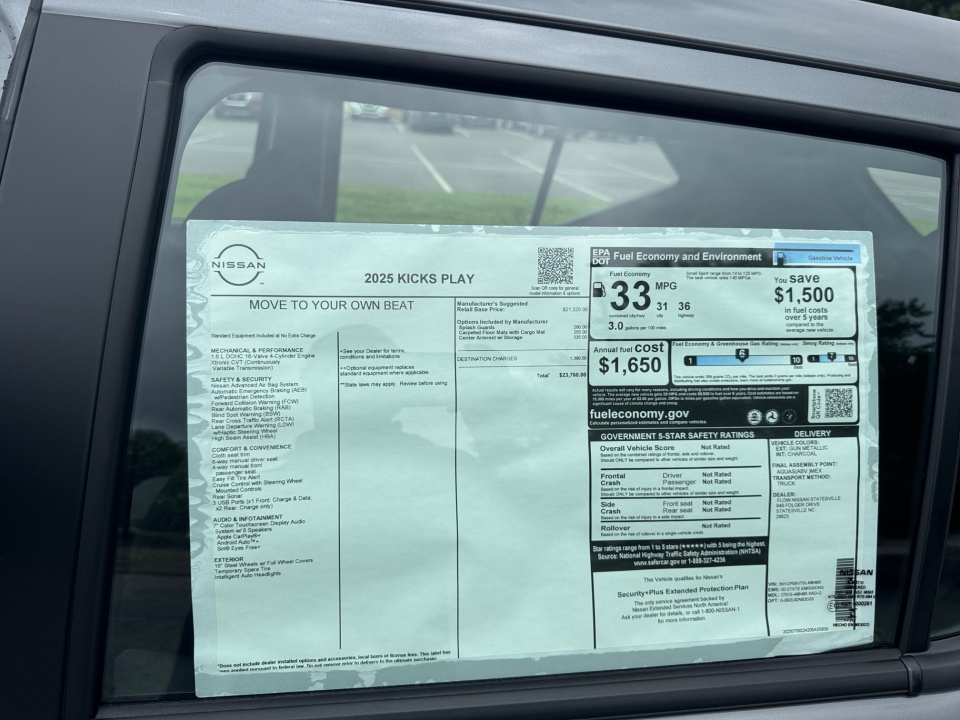 3N1CP5BV7SL496485 2025 Nissan Kicks Play S