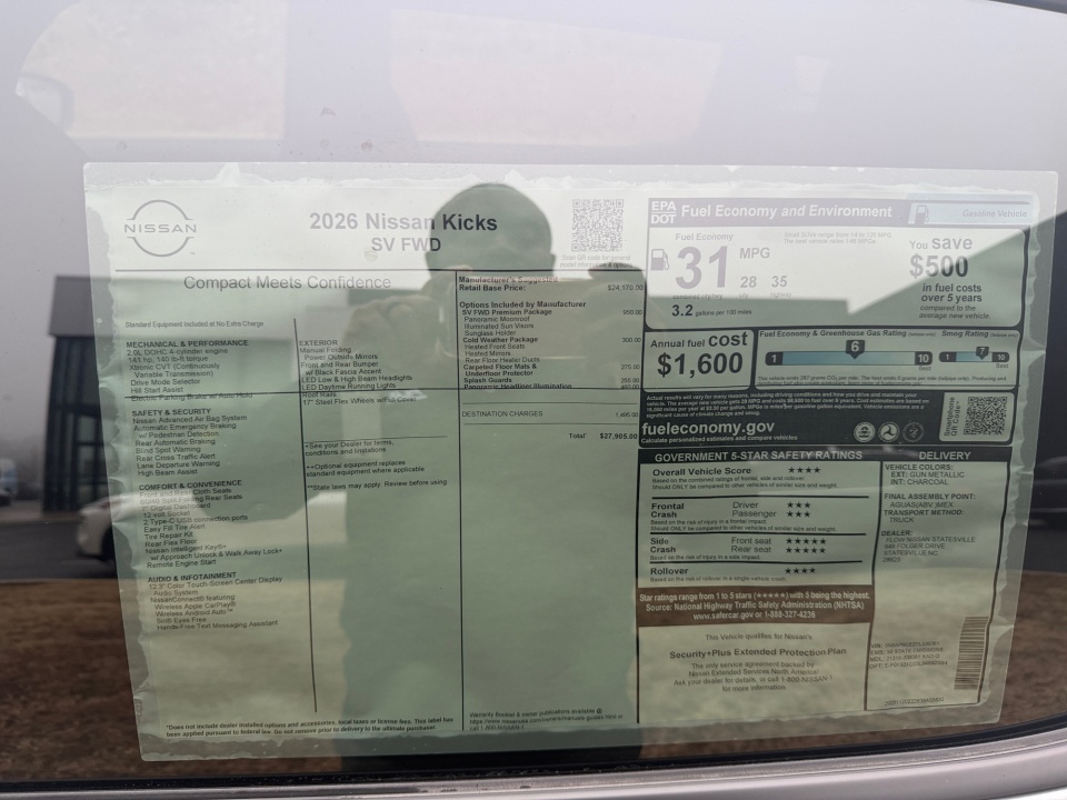 3N8AP6CE2TL338361 2026 Nissan Kicks SV