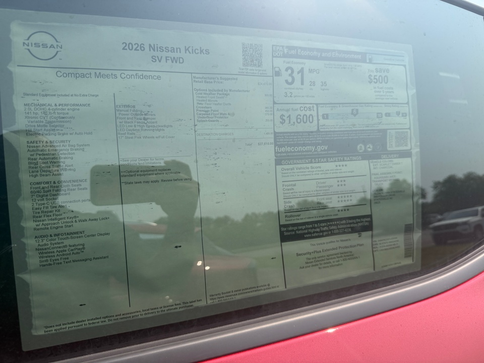 3N8AP6CE6TL433358 2026 Nissan Kicks SV