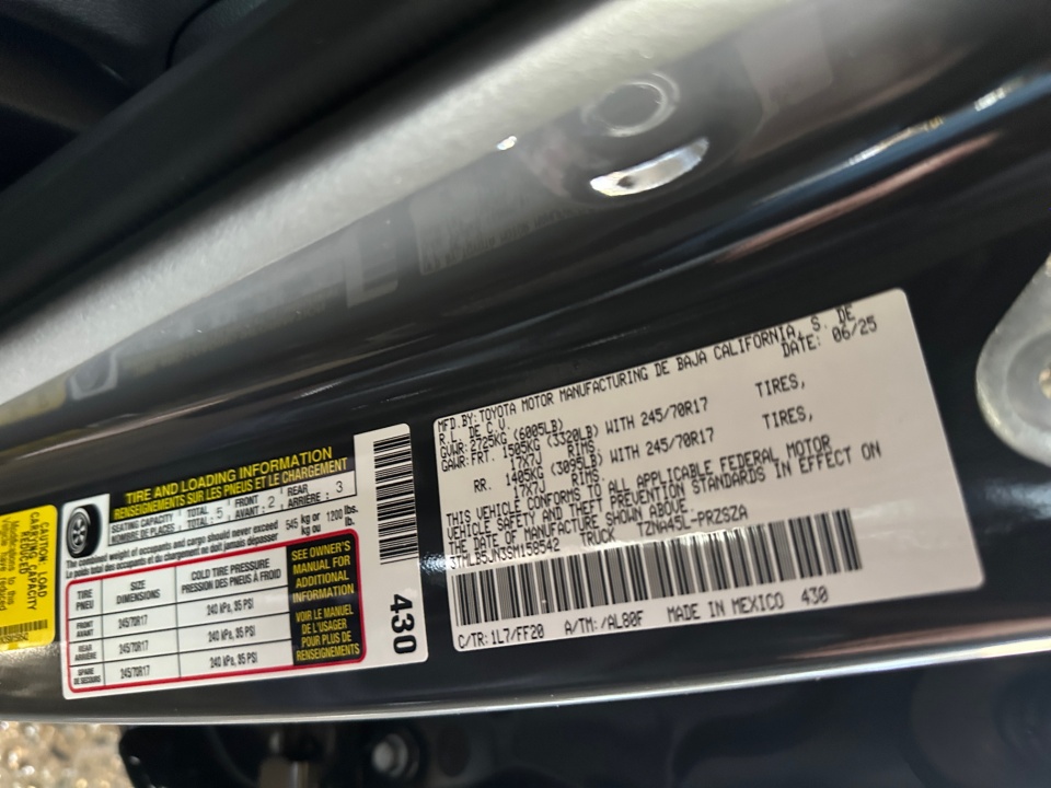 3TMLB5JN3SM158542 2025 Toyota Tacoma SR5 4WD