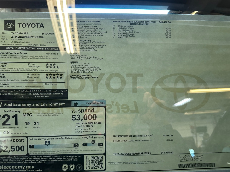 3TMLB5JN3SM192304 2025 Toyota Tacoma SR5 4WD