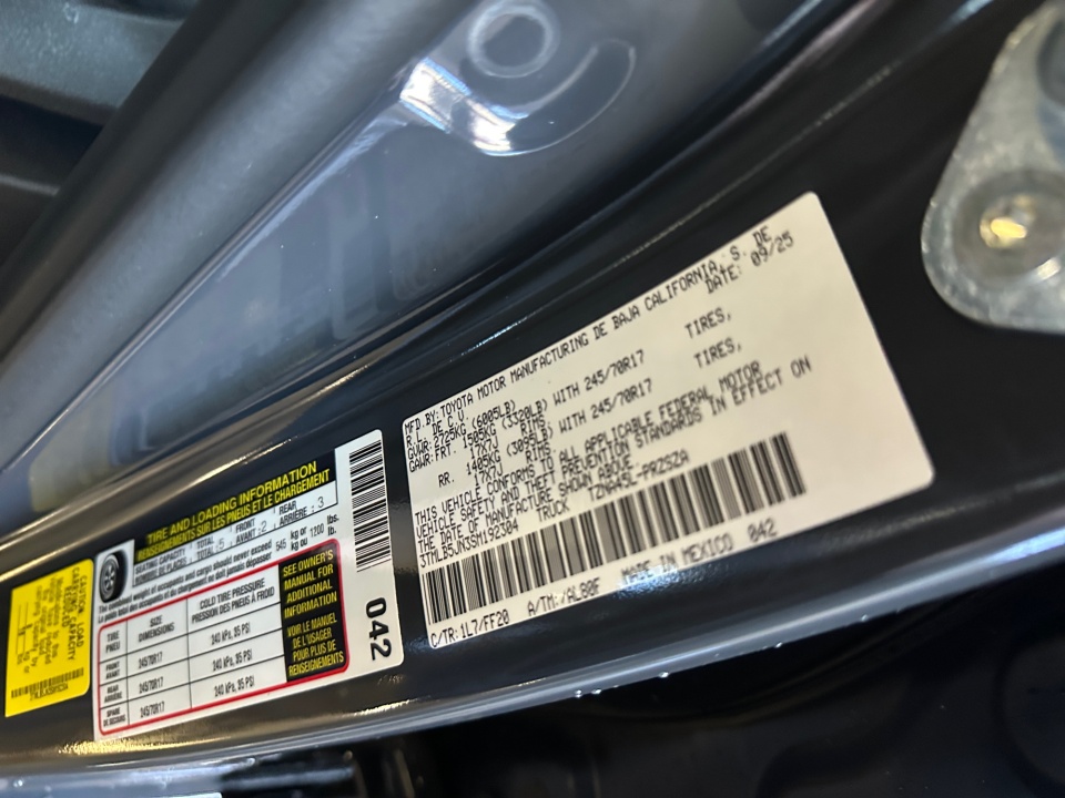 3TMLB5JN3SM192304 2025 Toyota Tacoma SR5 4WD