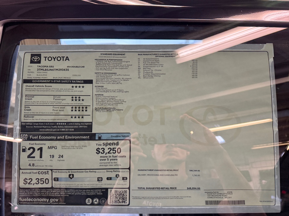 3TMLB5JN6TM293435 2026 Toyota Tacoma SR5