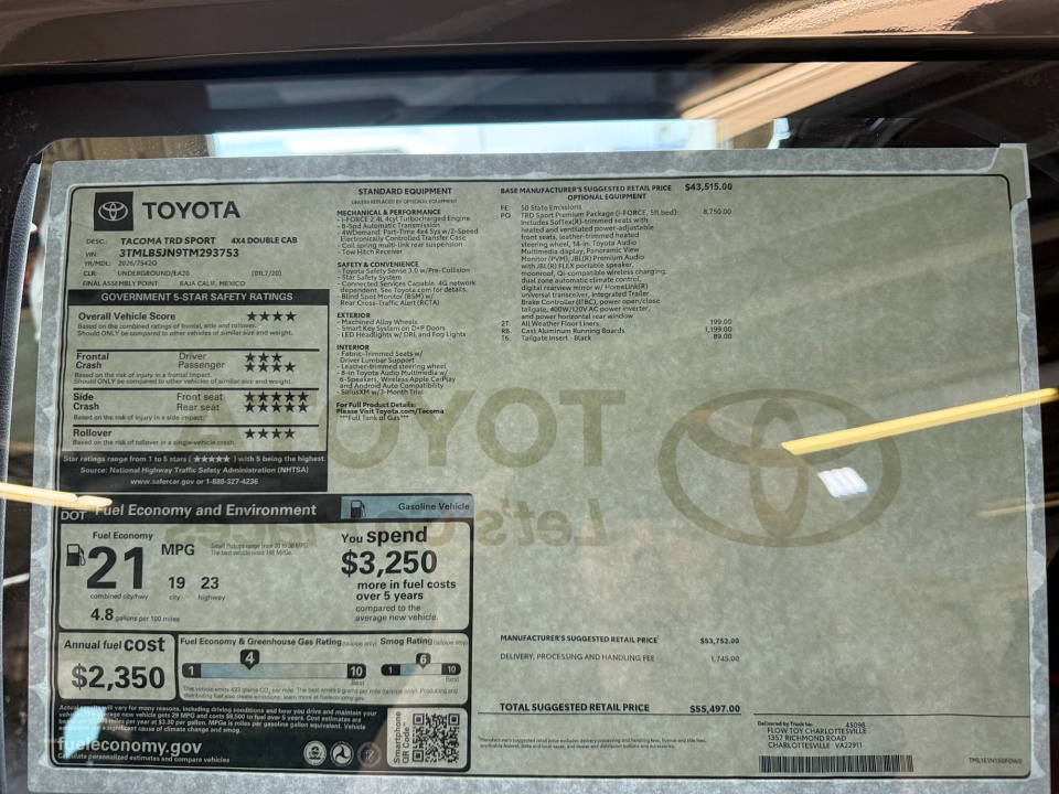 3TMLB5JN9TM293753 2026 Toyota Tacoma TRD Sport