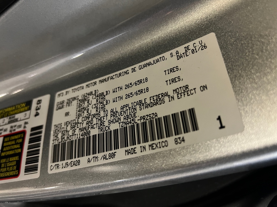 3TYLB5JN3TT114000 2026 Toyota Tacoma TRD Off Road