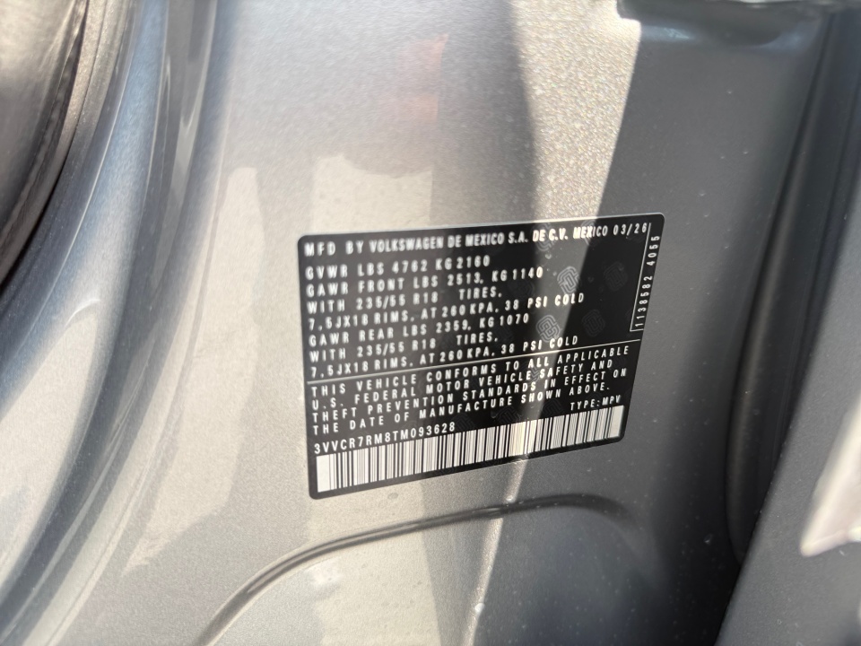 3VVCR7RM8TM093628 2026 Volkswagen Tiguan S