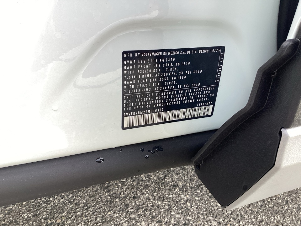 3VVER7RM2TM016357 2026 Volkswagen Tiguan SE