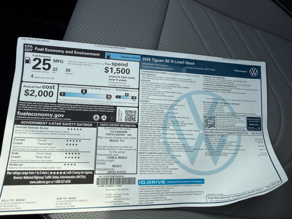 3VVGR7RM8TM099494 2026 Volkswagen Tiguan SE R-Line Black