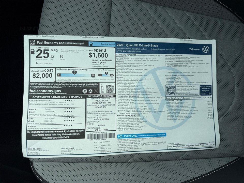 3VVGR7RM8TM131537 2026 Volkswagen Tiguan SE R-Line Black