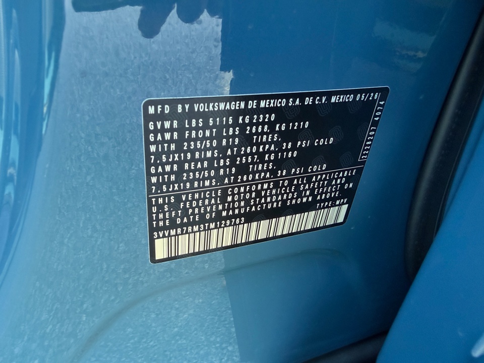 3VVMR7RM3TM129763 2026 Volkswagen Tiguan SE