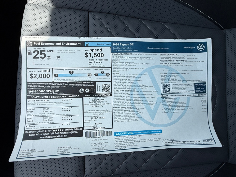 3VVMR7RM6TM128283 2026 Volkswagen Tiguan SE