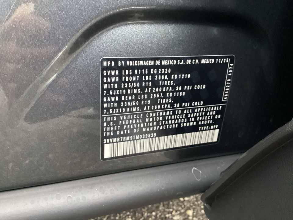 3VVMR7RM9TM039839 2026 Volkswagen Tiguan SE