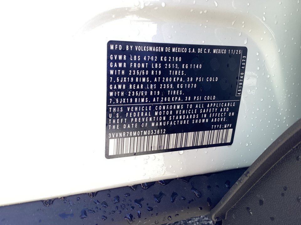 3VVNR7RM0TM033612 2026 Volkswagen Tiguan SE