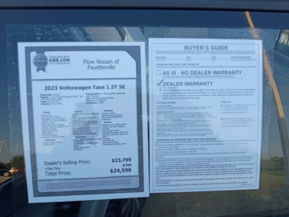3VVNX7B26PM335409 2023 Volkswagen Taos 1.5T SE