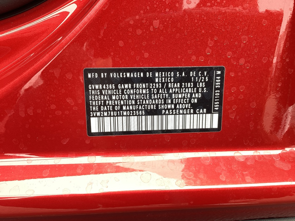 3VW2M7BU1TM023565 2026 Volkswagen Jetta GLI Autobahn