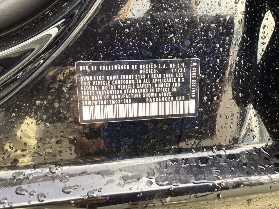 3VW7W7BU1TM021380 2026 Volkswagen Jetta SE