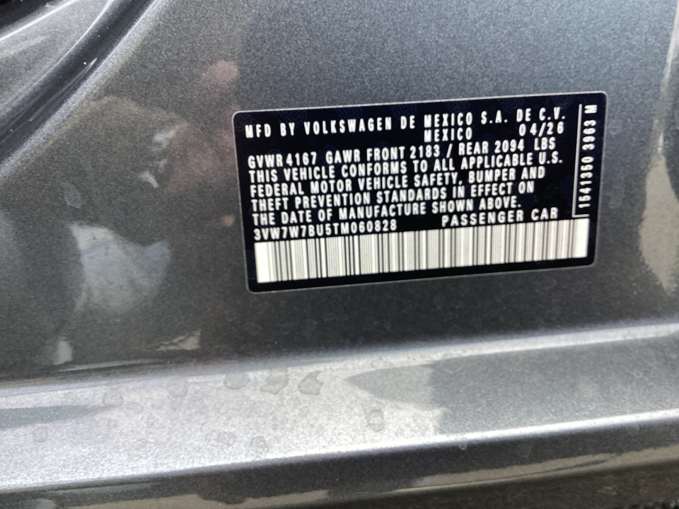 3VW7W7BU5TM060828 2026 Volkswagen Jetta SE