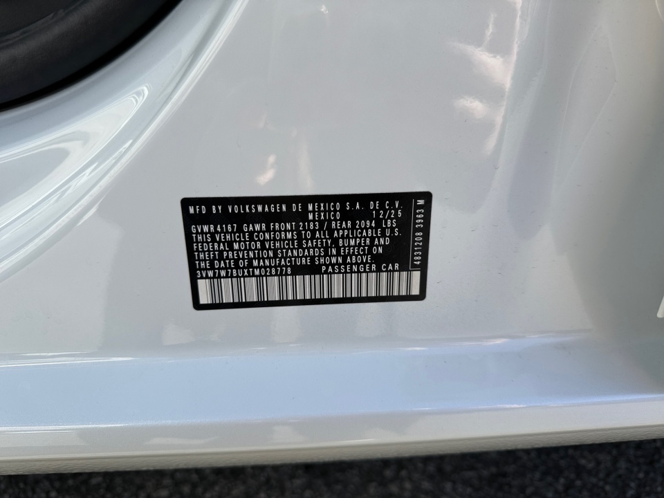 3VW7W7BUXTM028778 2026 Volkswagen Jetta SE