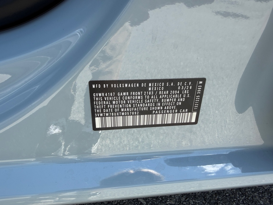 3VW7W7BUXTM057892 2026 Volkswagen Jetta SE