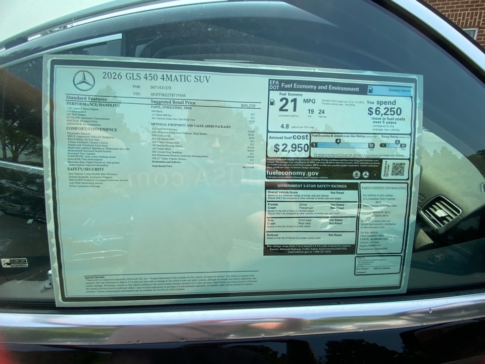 4JGFF5KE2TB719544 2026 Mercedes-Benz GLS 450 GLS 450