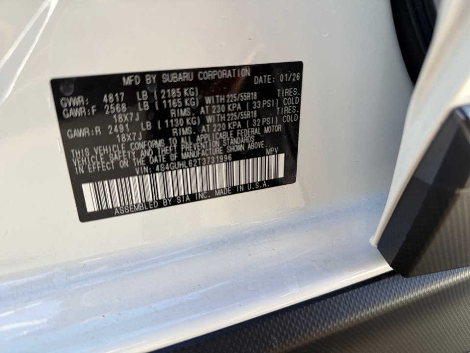 4S4GUHL62T3731996 2026 Subaru Crosstrek Limited