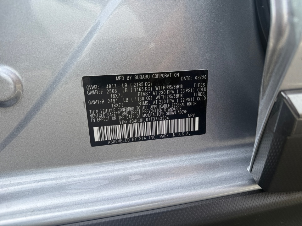 4S4GUHL67T3753394 2026 Subaru Crosstrek Limited