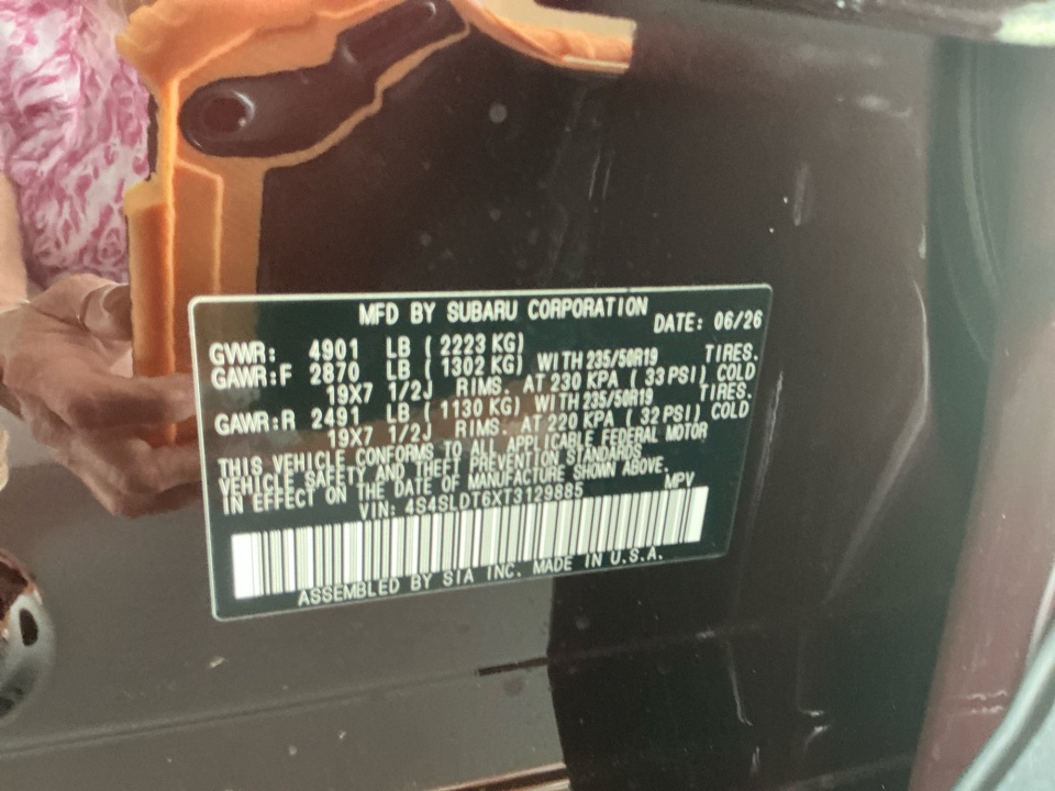 4S4SLDT6XT3129885 2026 Subaru Forester Touring