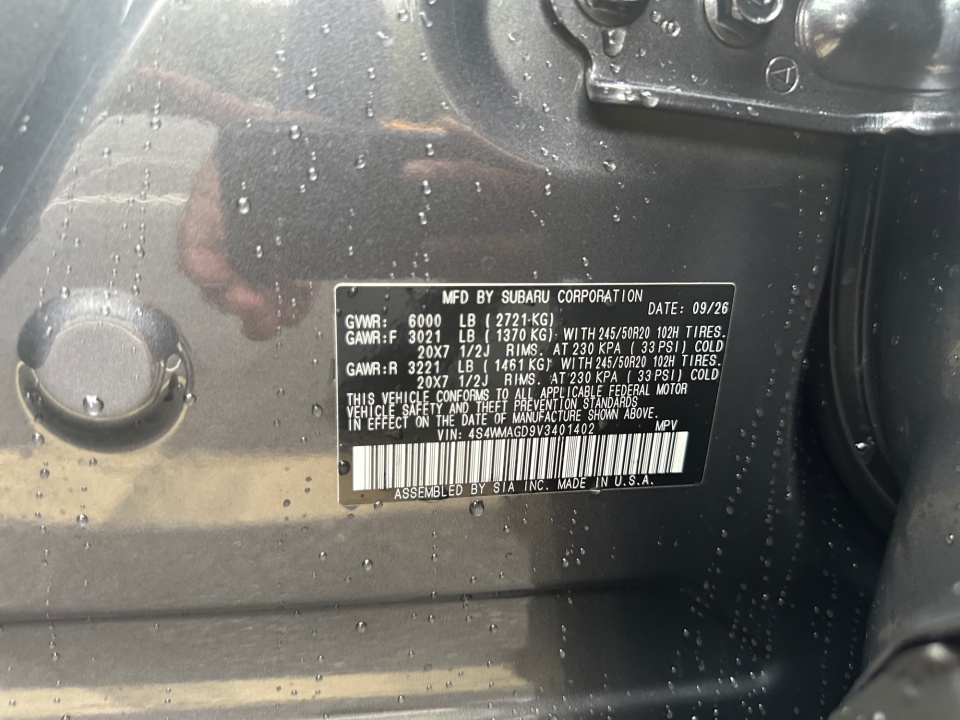 4S4WMAGD9V3401402 2027 Subaru Ascent Limited