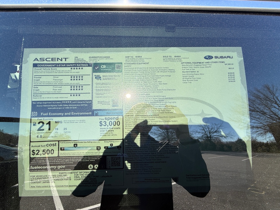 4S4WMAPDXS3446926 2025 Subaru Ascent Limited 7-Passenger