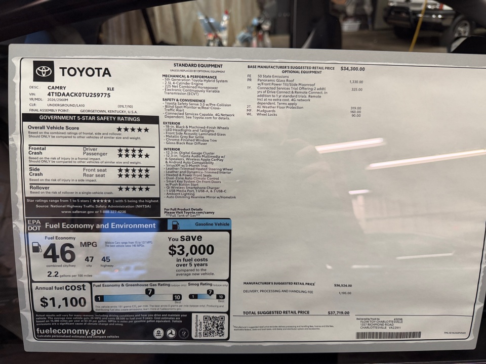 4T1DAACK0TU259775 2026 Toyota Camry XLE