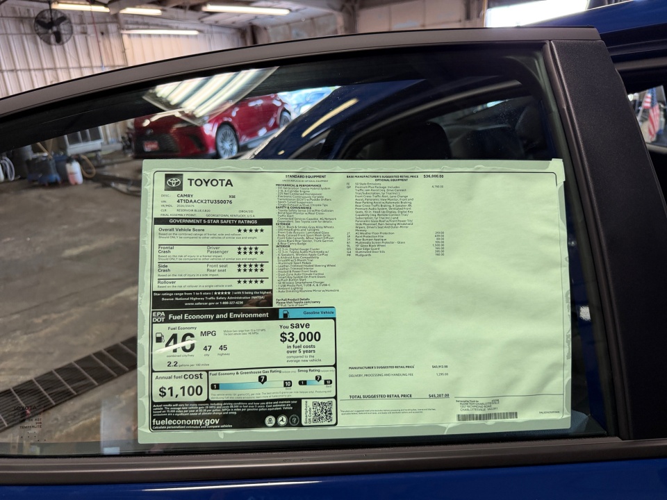 4T1DAACK2TU350076 2026 Toyota Camry XSE
