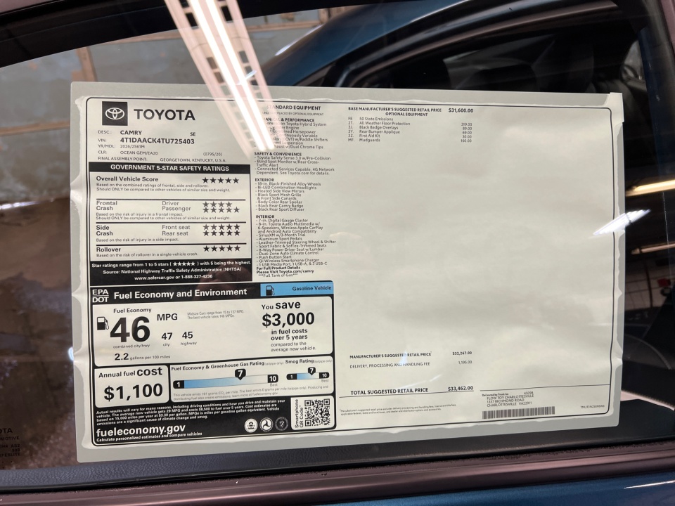 4T1DAACK4TU725403 2026 Toyota Camry SE