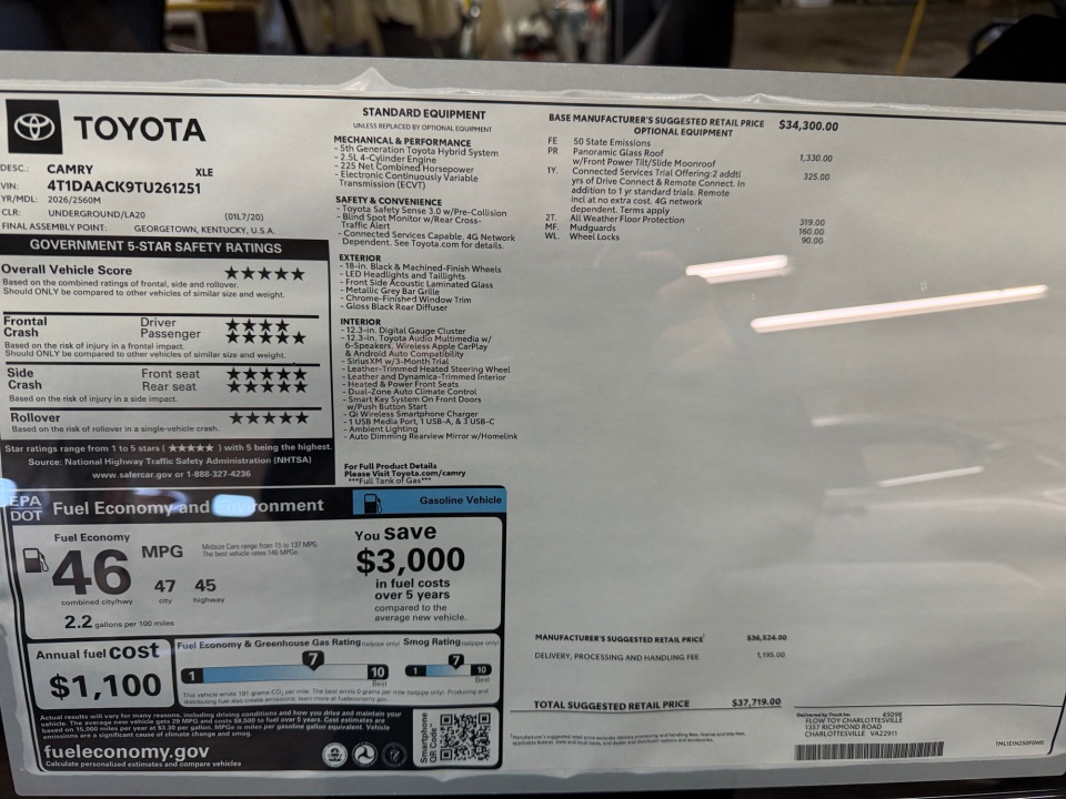 4T1DAACK9TU261251 2026 Toyota Camry XLE