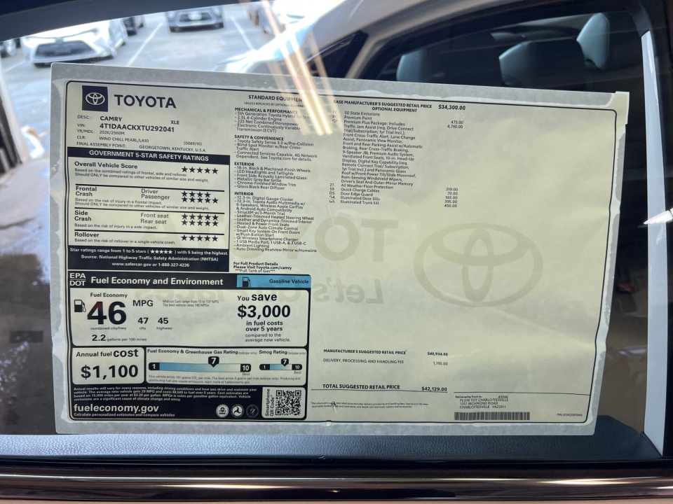 4T1DAACKXTU292041 2026 Toyota Camry XLE