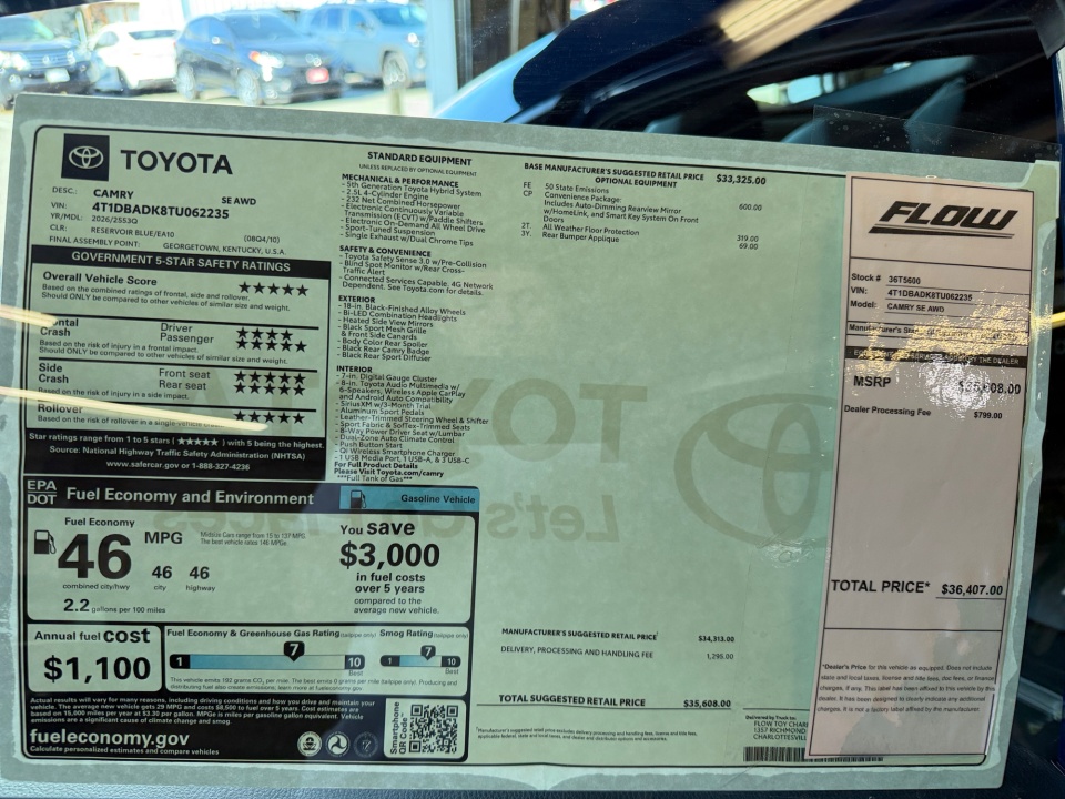 4T1DBADK8TU062235 2026 Toyota Camry SE