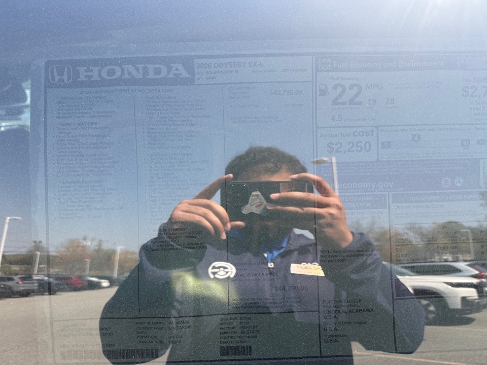 5FNRL6H66TB051079 2026 Honda Odyssey EX-L