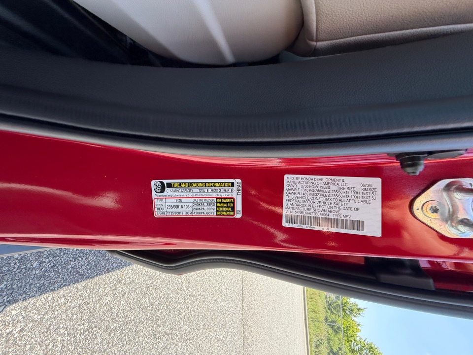 5FNRL6H67TB078064 2026 Honda Odyssey EX-L