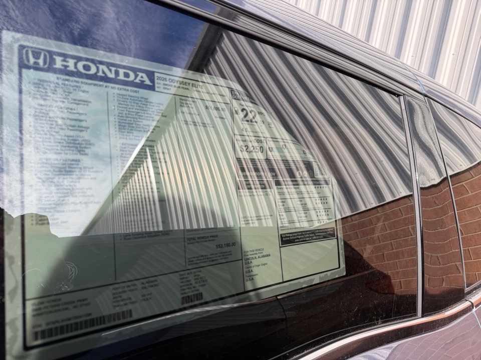 5FNRL6H96TB041596 2026 Honda Odyssey Elite