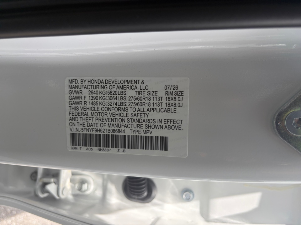 5FNYF9H52TB086844 2026 Honda Passport TrailSport