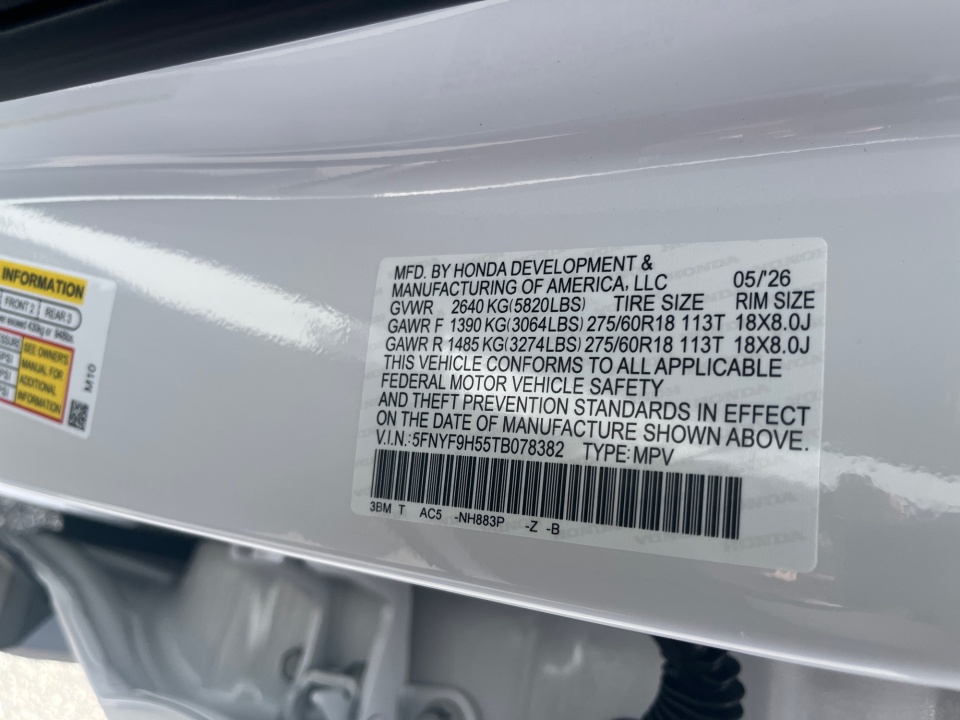 5FNYF9H55TB078382 2026 Honda Passport AWD TrailSport