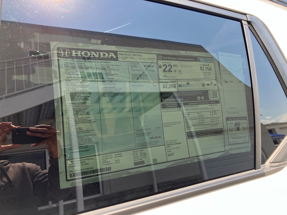 5FNYG2H44TB007640 2026 Honda Pilot EX-L